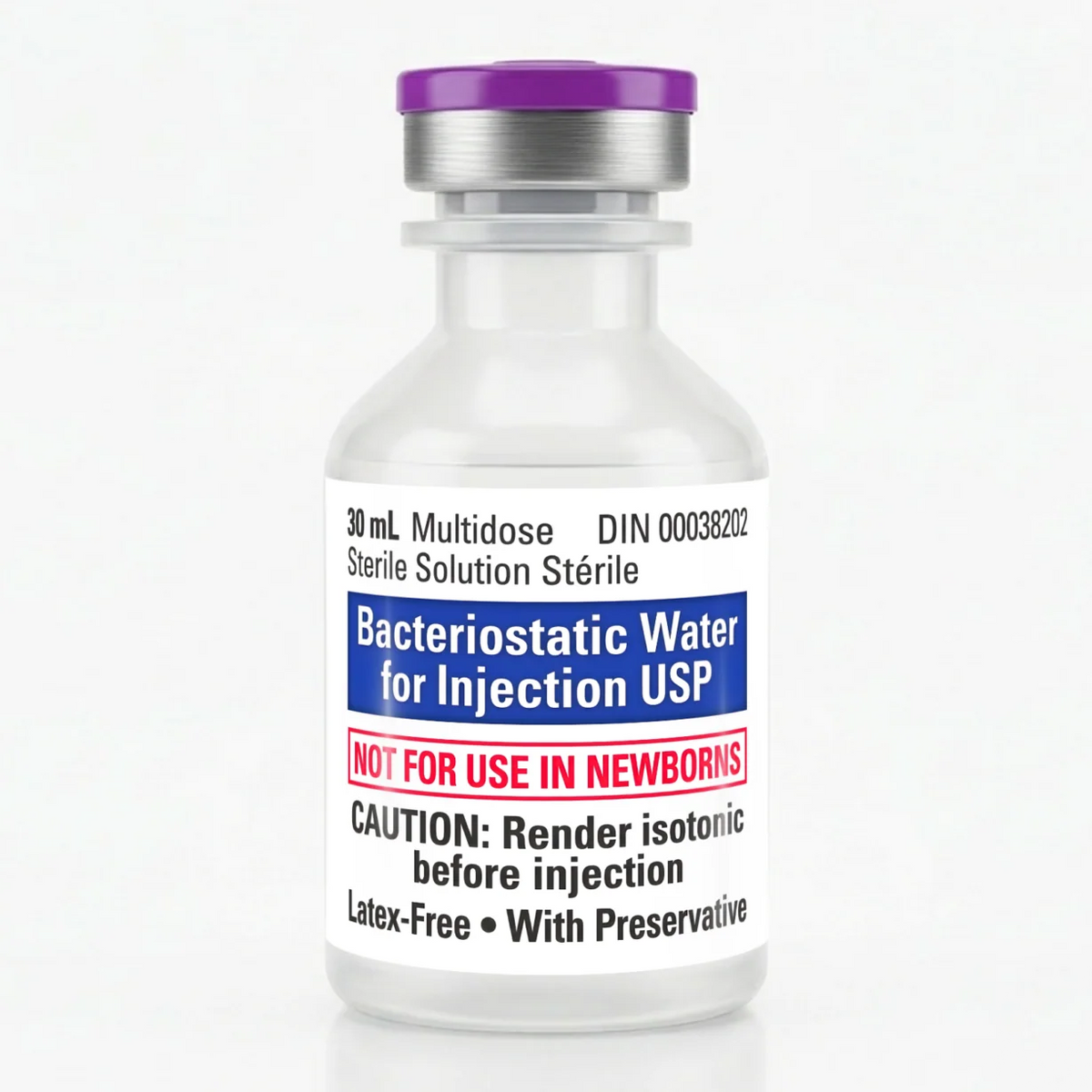 vial of BAC water from canadian company for research peptides