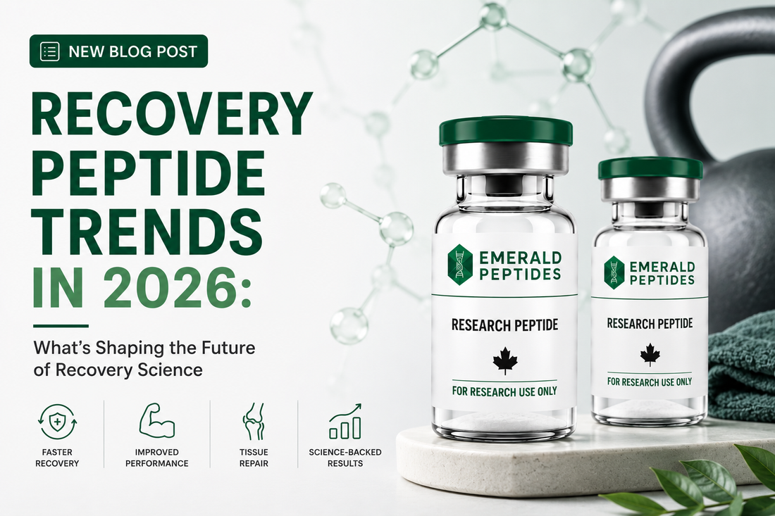 Recovery research peptide landscape 2026 — BPC-157, TB-500, GHK-Cu, and emerging tissue repair compounds shaping regenerative research directions.