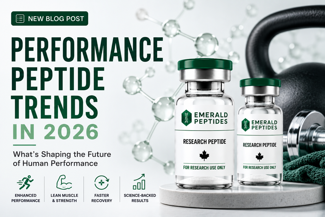 Performance research peptide landscape 2026 — MOTS-c, BPC-157, TB-500, SS-31 compounds shaping exercise physiology and athletic research directions.