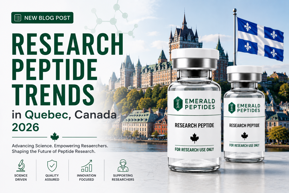 Research peptide trends Quebec Canada — Montreal research labs, Quebec biotech infrastructure, francophone research community shaping the landscape.