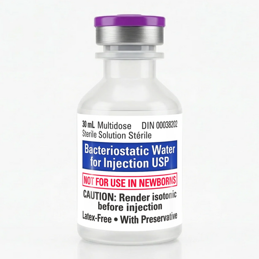 vial of BAC water from canadian company for research peptides
