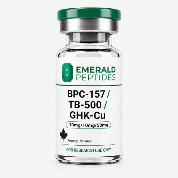 BPC-157 / TB-500 / GHK-Cu Stack — Glow Stack Canada ≥99% – Emerald Peptides